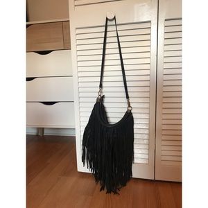 Black H&M Fringe Crossbody Bag